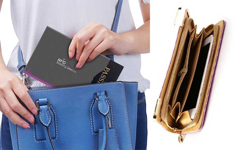 Excellent Credit Card Protector Slim with Large Capacity Synthetic Leather PX08 Blue Mengshen RFID Blocking Wallet for Women Ladies 
